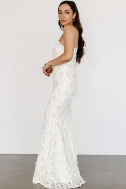 Baltic Born embellished + sequined|Porscha One Shoulder Gown | Cream