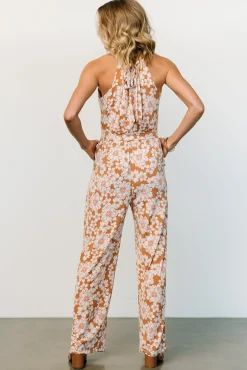 Baltic Born JUMPSUITS + ROMPERS|Porto Tie Jumpsuit | Camel Floral