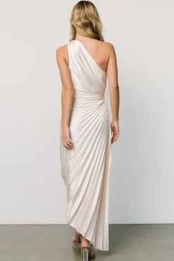 Baltic Born maxi dresses|midi dresses|Presley One Shoulder Pleated Dress | Pearl