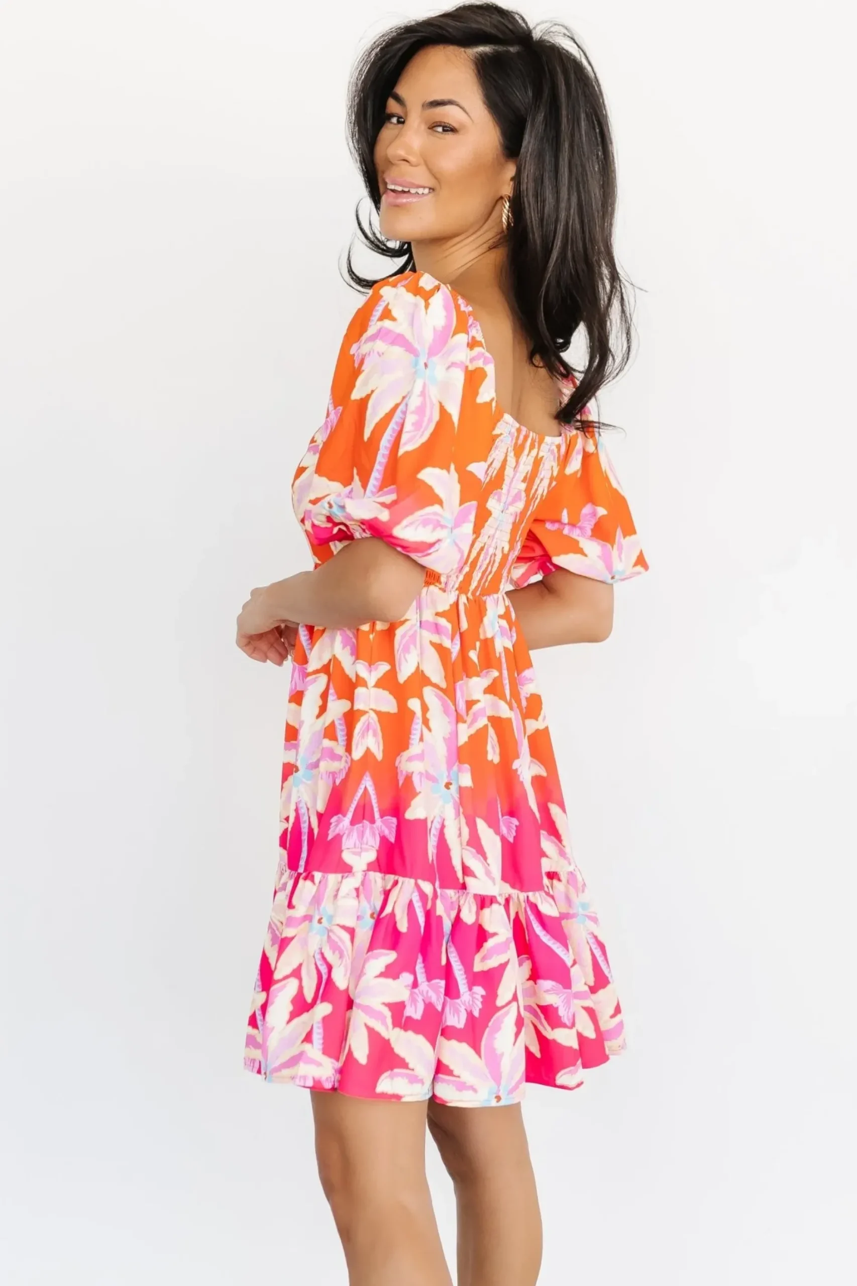 Baltic Born short dresses|Primavera Short Dress | Orange + Pink Multi
