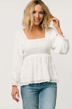 Baltic Born blouses + shirts|Priscilla Embroidered Top | Ivory