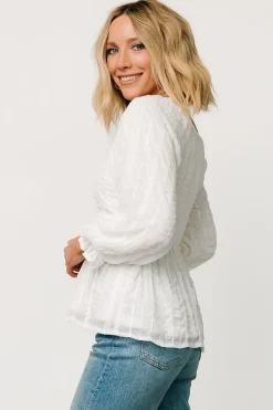 Baltic Born blouses + shirts|Priscilla Embroidered Top | Ivory