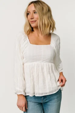 Baltic Born blouses + shirts|Priscilla Embroidered Top | Ivory