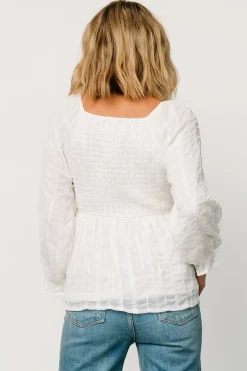 Baltic Born blouses + shirts|Priscilla Embroidered Top | Ivory