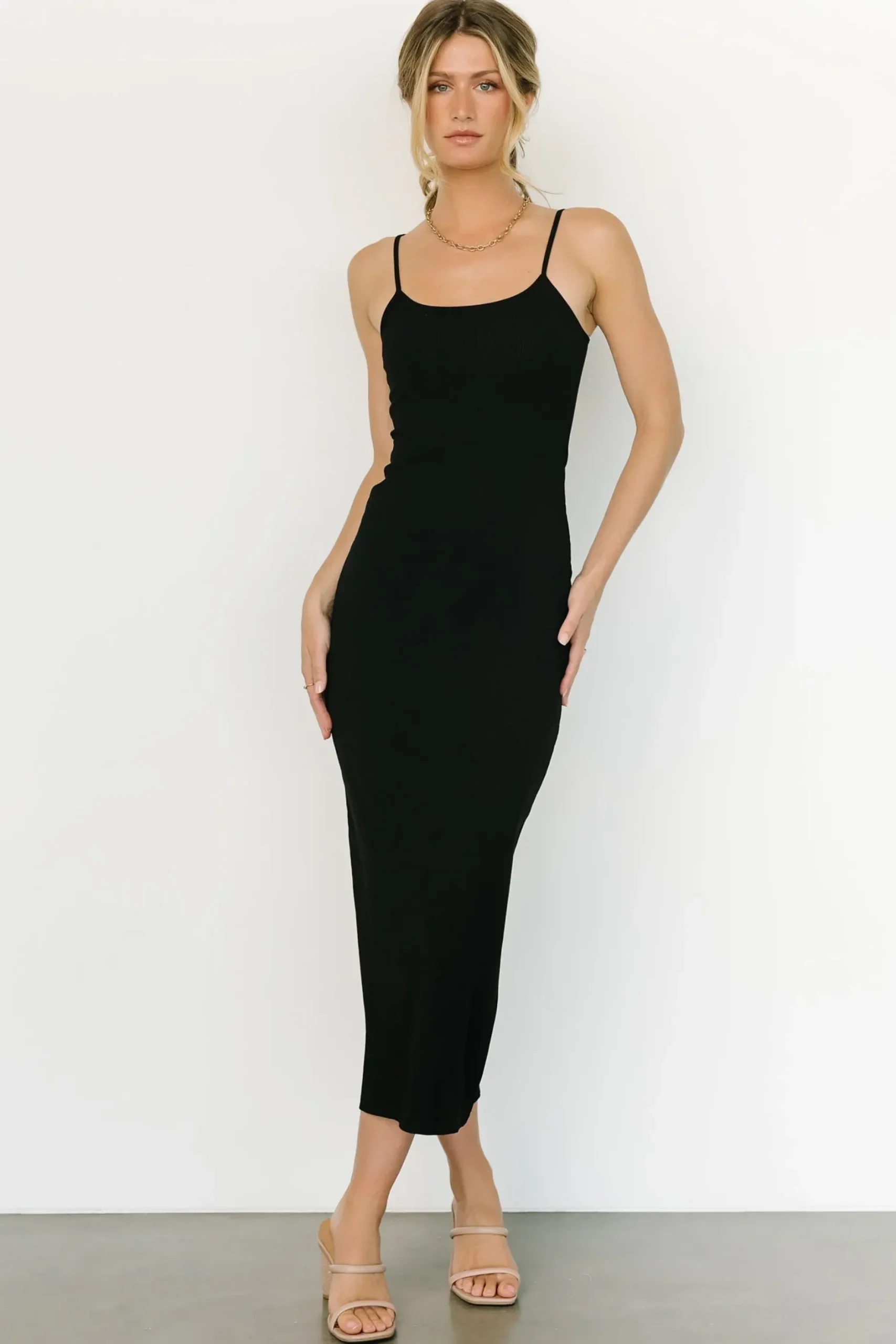 Baltic Born midi dresses|Ramsey Bodycon Tank Dress | Black