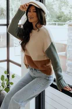 Baltic Born sweaters|Randi Color Block Sweater | Natural