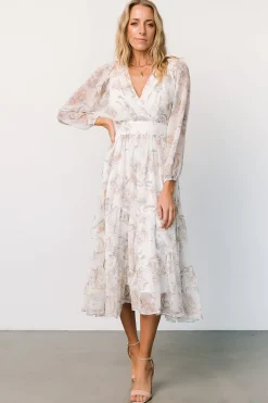 Baltic Born midi dresses|EXTENDED SIZING|Raven Midi Dress | Off White Floral