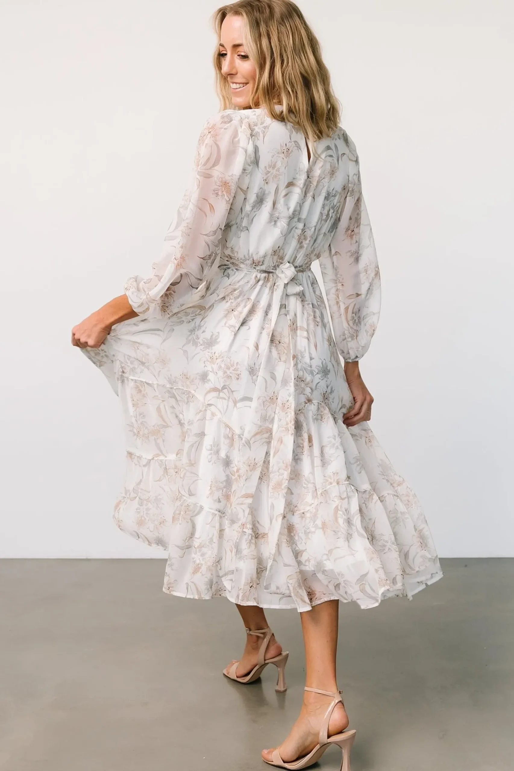 Baltic Born midi dresses|EXTENDED SIZING|Raven Midi Dress | Off White Floral
