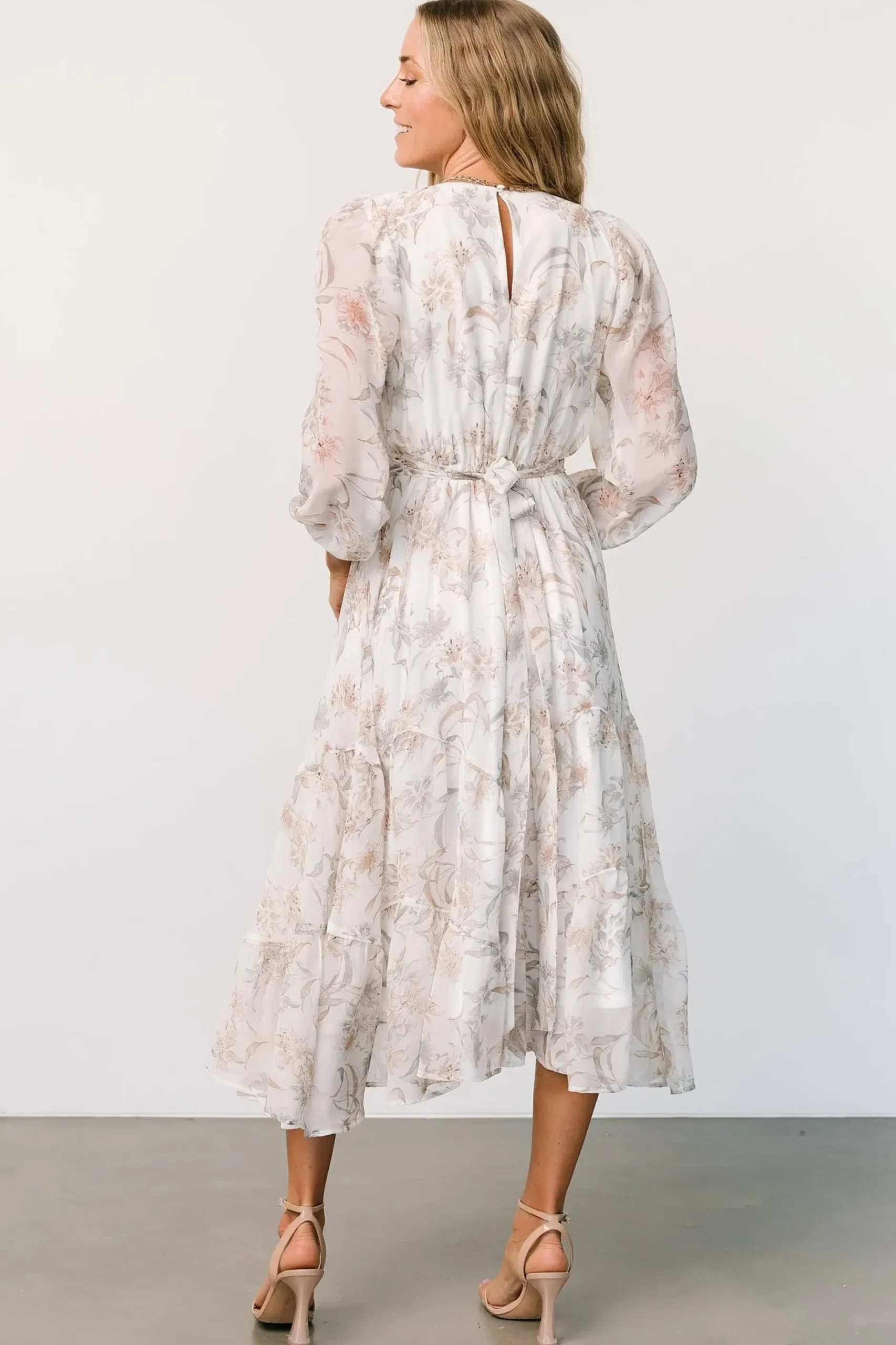 Baltic Born midi dresses|EXTENDED SIZING|Raven Midi Dress | Off White Floral