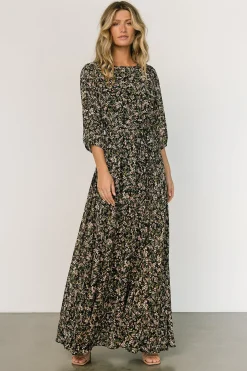Baltic Born DRESSES|maxi dresses|Rebecca Maxi Dress | Black Floral
