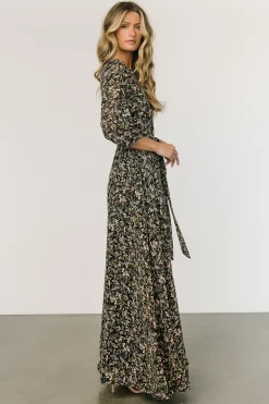 Baltic Born DRESSES|maxi dresses|Rebecca Maxi Dress | Black Floral
