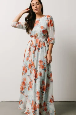 Baltic Born DRESSES|maxi dresses|Rebecca Maxi Dress | Blue + Coral Blossom