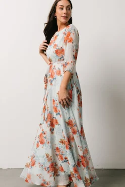 Baltic Born DRESSES|maxi dresses|Rebecca Maxi Dress | Blue + Coral Blossom