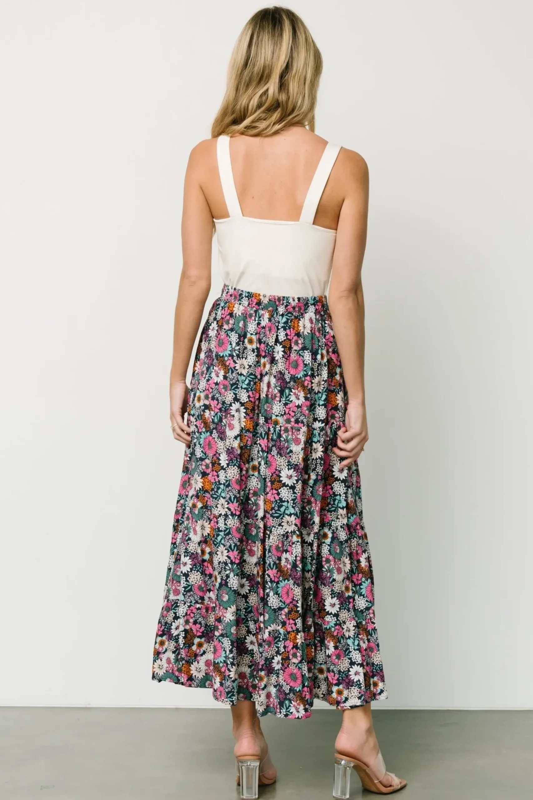 Baltic Born skirts|Reilly Maxi Skirt | Navy Flower Print