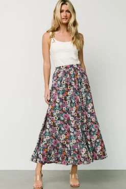Baltic Born skirts|Reilly Maxi Skirt | Navy Flower Print