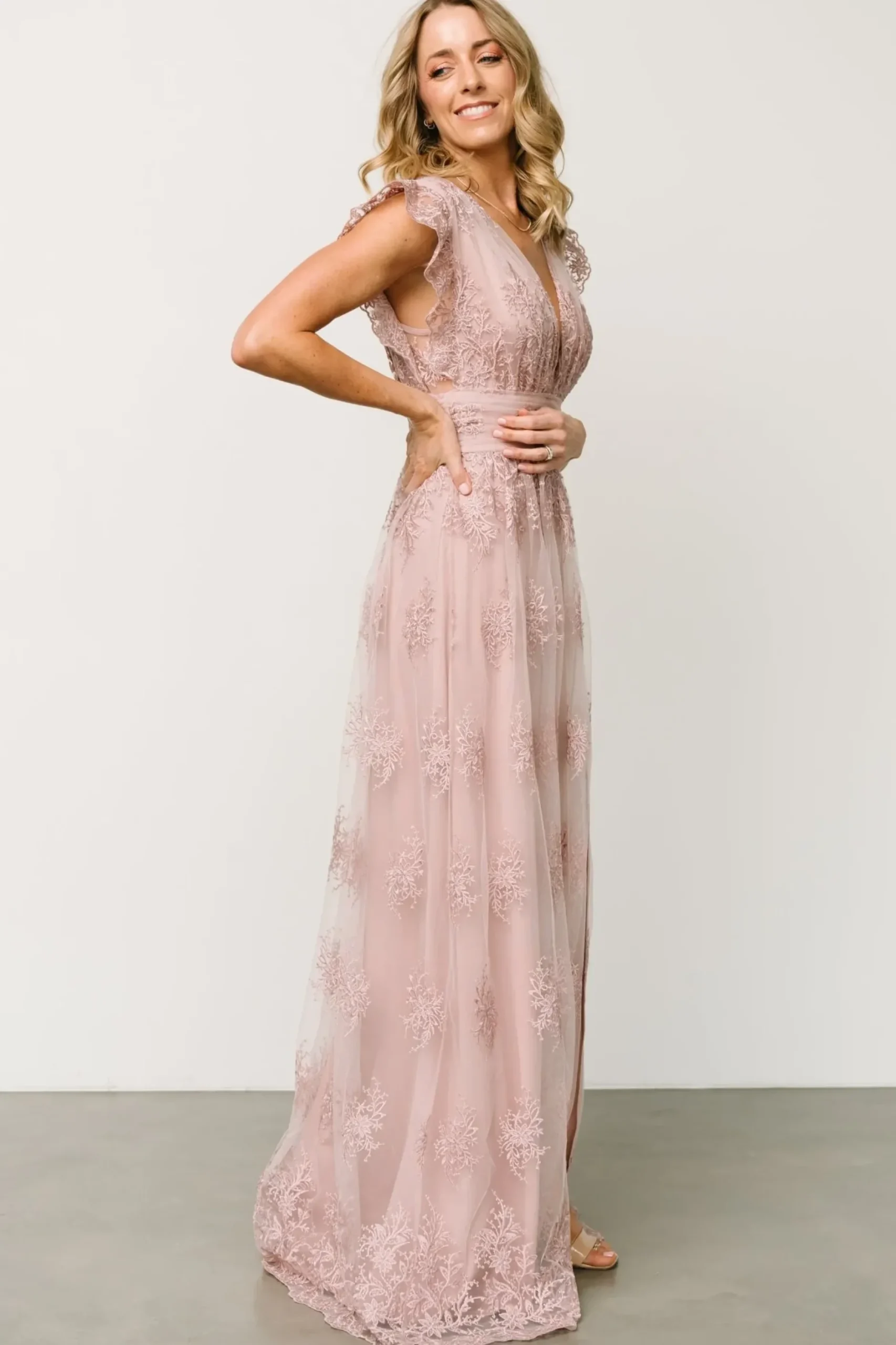 Baltic Born tulle styles|Rhea Tulle Maxi Dress | Dusty Rose