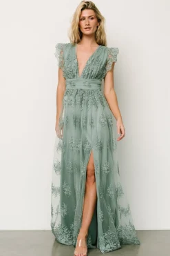 Baltic Born tulle styles|Rhea Tulle Maxi Dress | Eucalyptus
