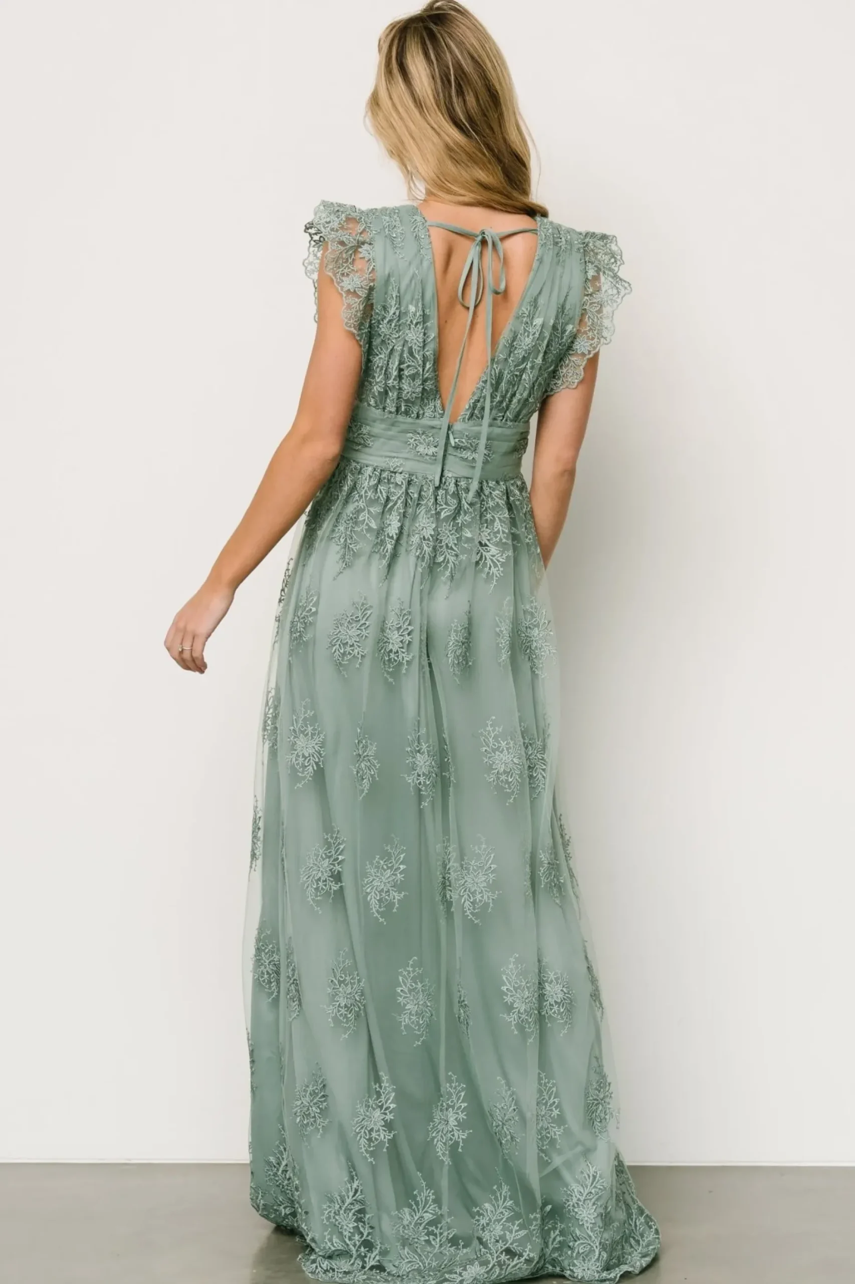 Baltic Born tulle styles|Rhea Tulle Maxi Dress | Eucalyptus
