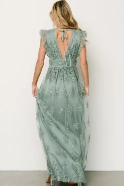 Baltic Born tulle styles|Rhea Tulle Maxi Dress | Eucalyptus