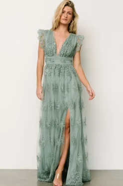 Baltic Born tulle styles|Rhea Tulle Maxi Dress | Eucalyptus