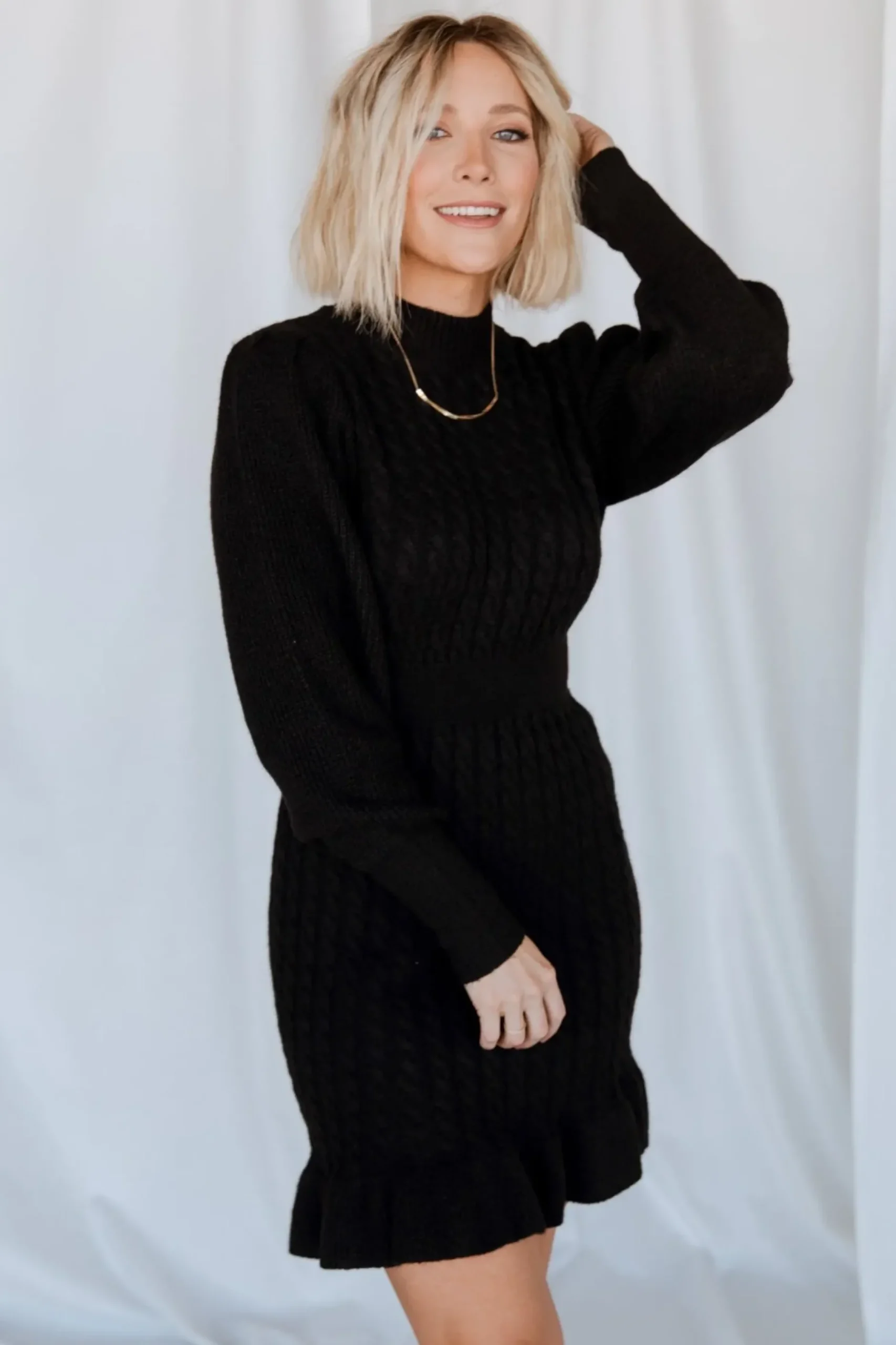 Baltic Born sweaters|Rhonda Sweater Dress | Black