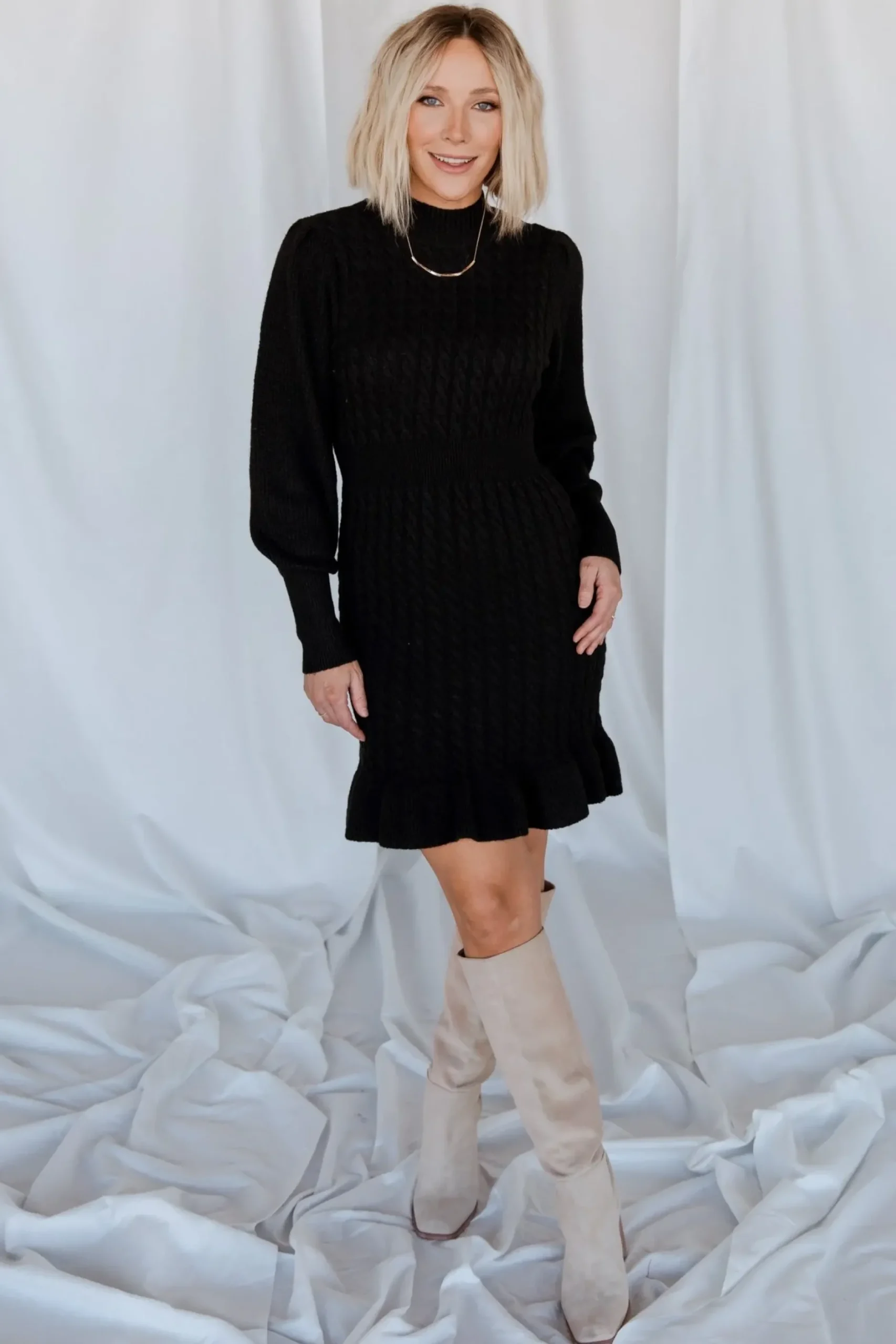 Baltic Born sweaters|Rhonda Sweater Dress | Black