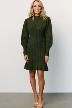 Baltic Born sweaters|Rhonda Sweater Dress | Deep Olive