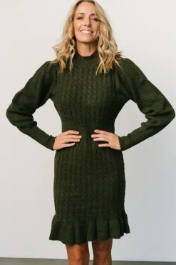 Baltic Born sweaters|Rhonda Sweater Dress | Deep Olive