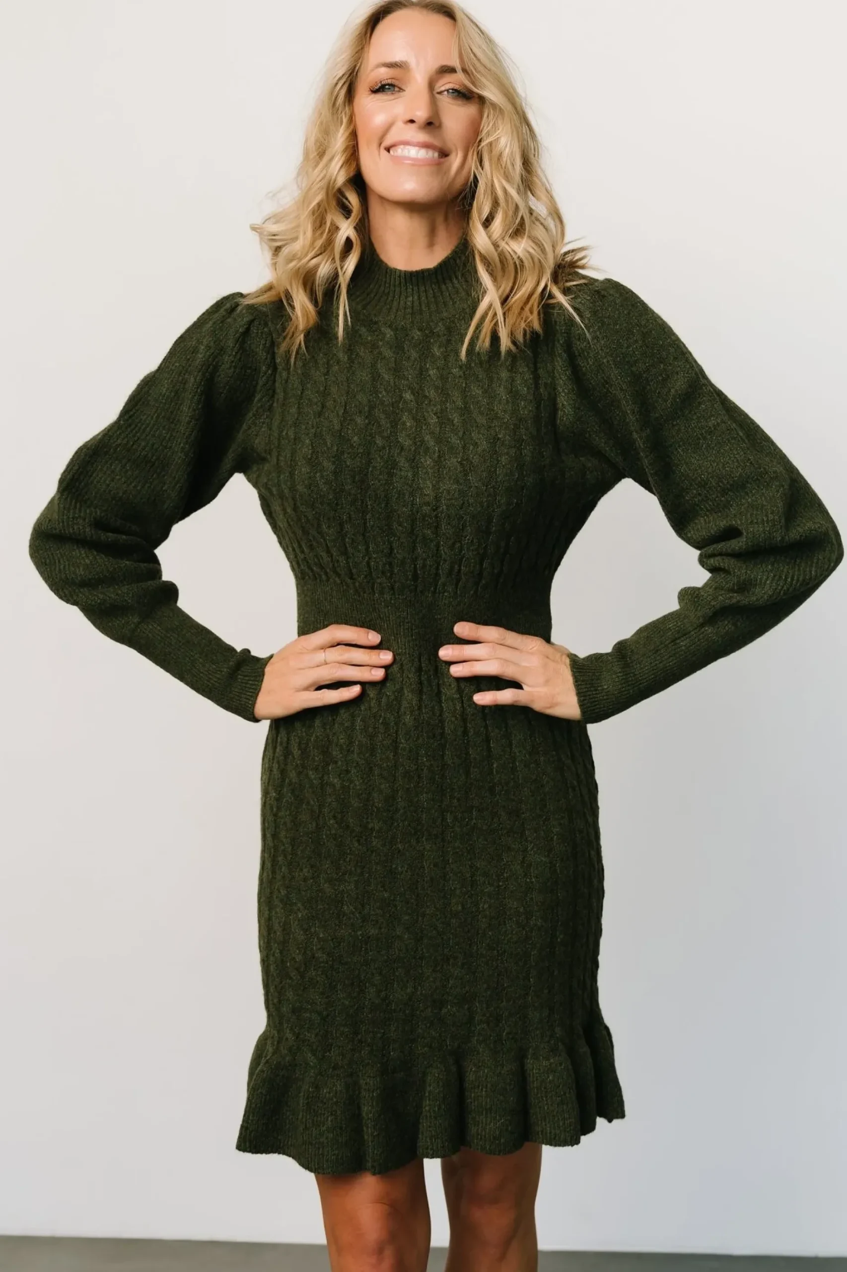 Baltic Born sweaters|Rhonda Sweater Dress | Deep Olive