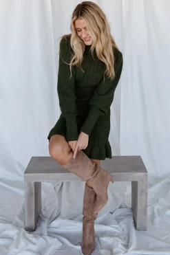 Baltic Born sweaters|Rhonda Sweater Dress | Deep Olive