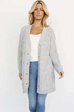 Baltic Born cardigans|Richey Cable Knit Cardigan | Gray