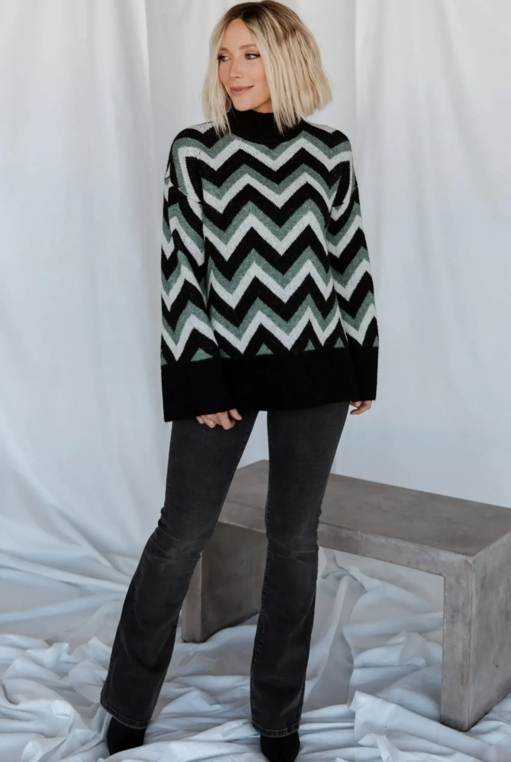 Baltic Born WINTER ESSENTIALS|Ricks Sweater | Black + Green Multi