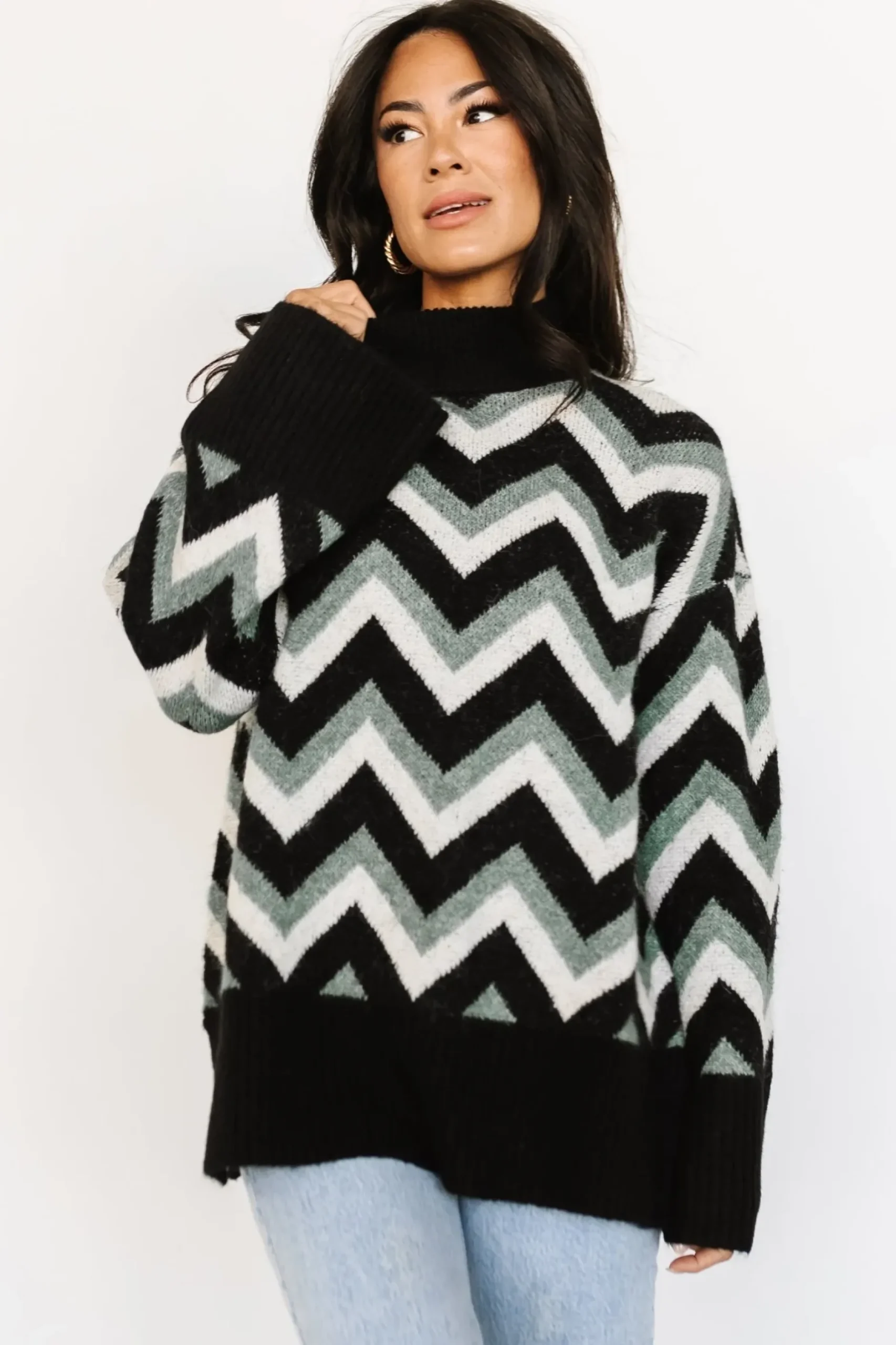 Baltic Born WINTER ESSENTIALS|Ricks Sweater | Black + Green Multi