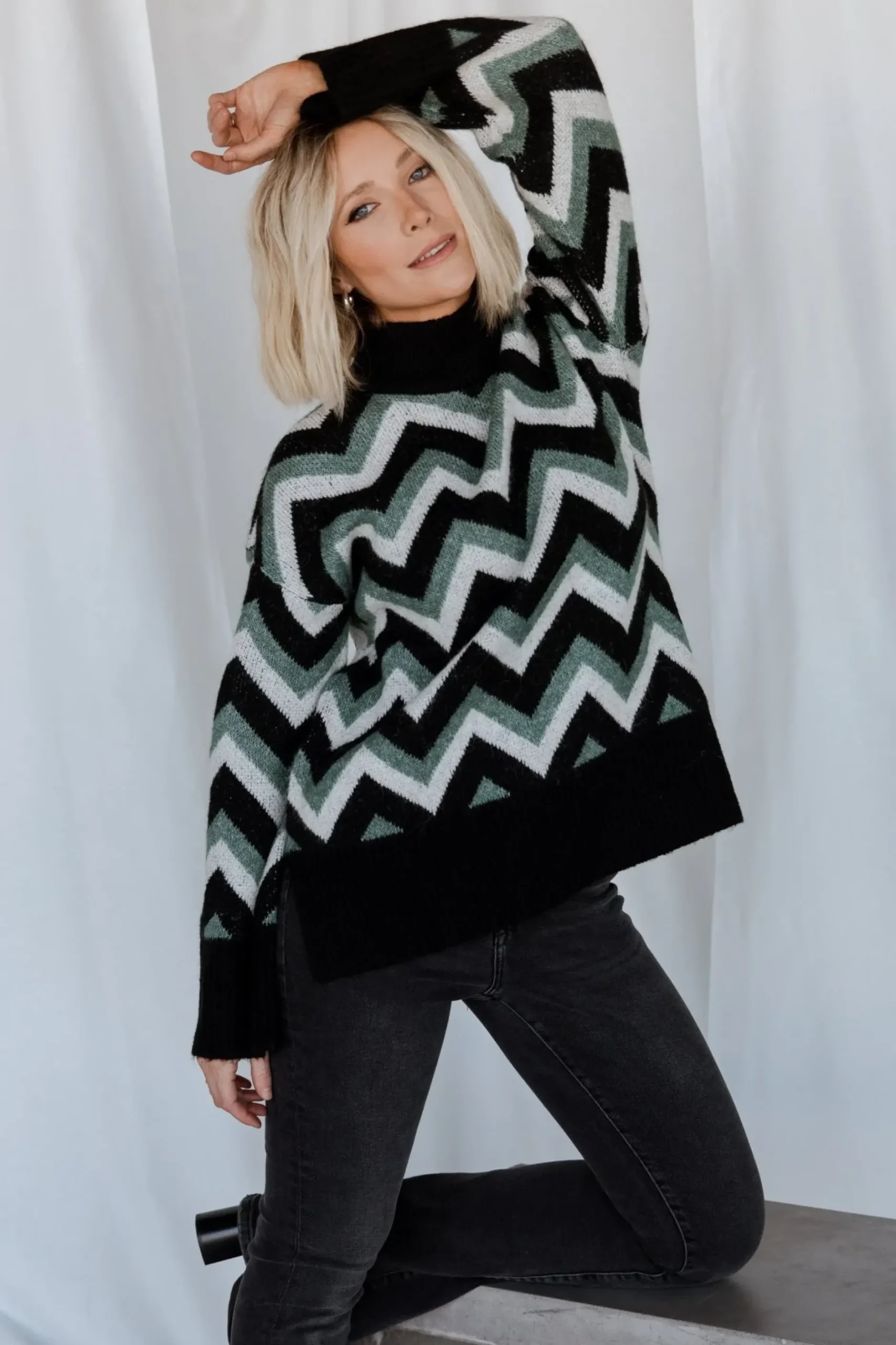 Baltic Born WINTER ESSENTIALS|Ricks Sweater | Black + Green Multi