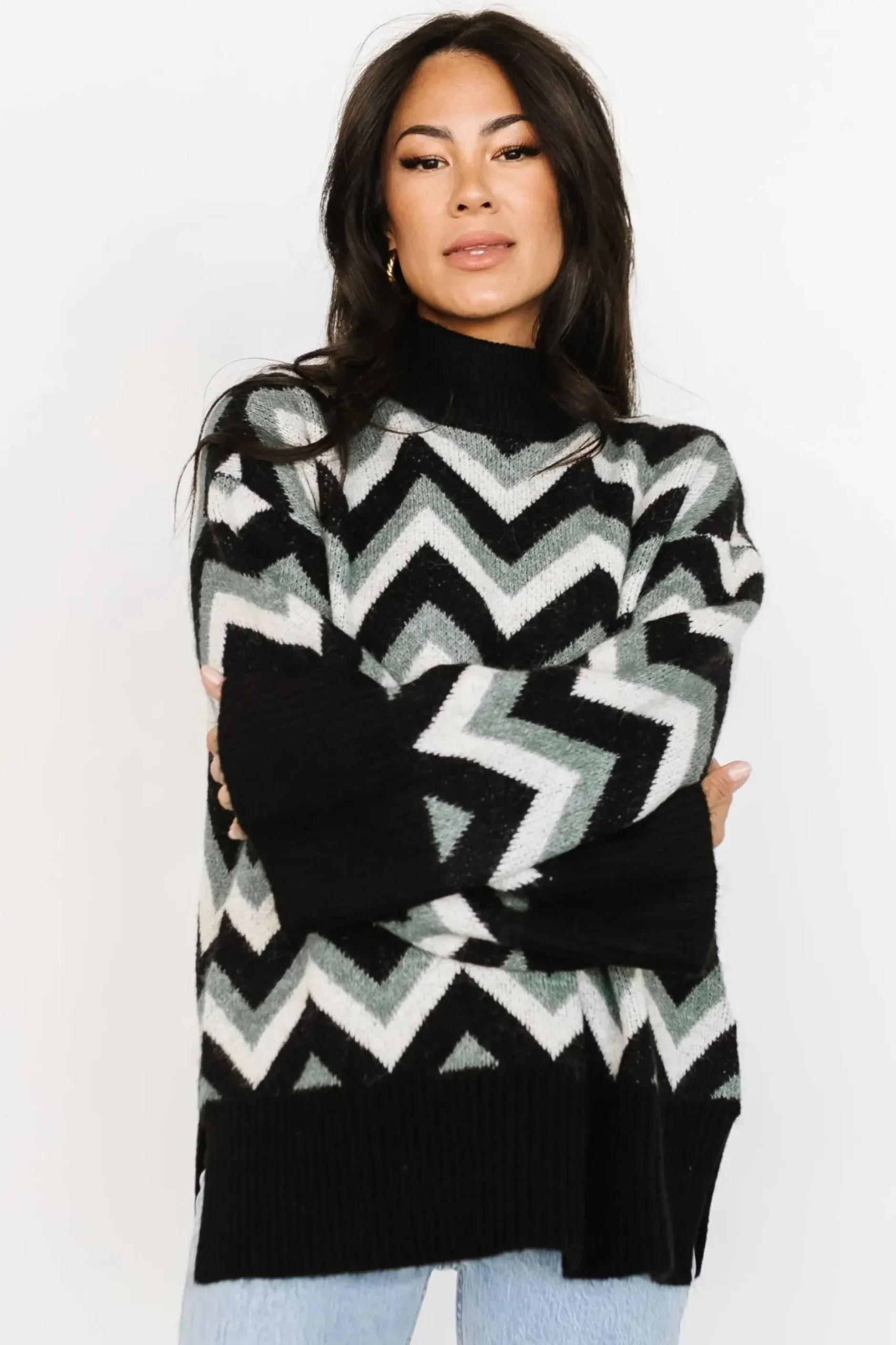 Baltic Born WINTER ESSENTIALS|Ricks Sweater | Black + Green Multi