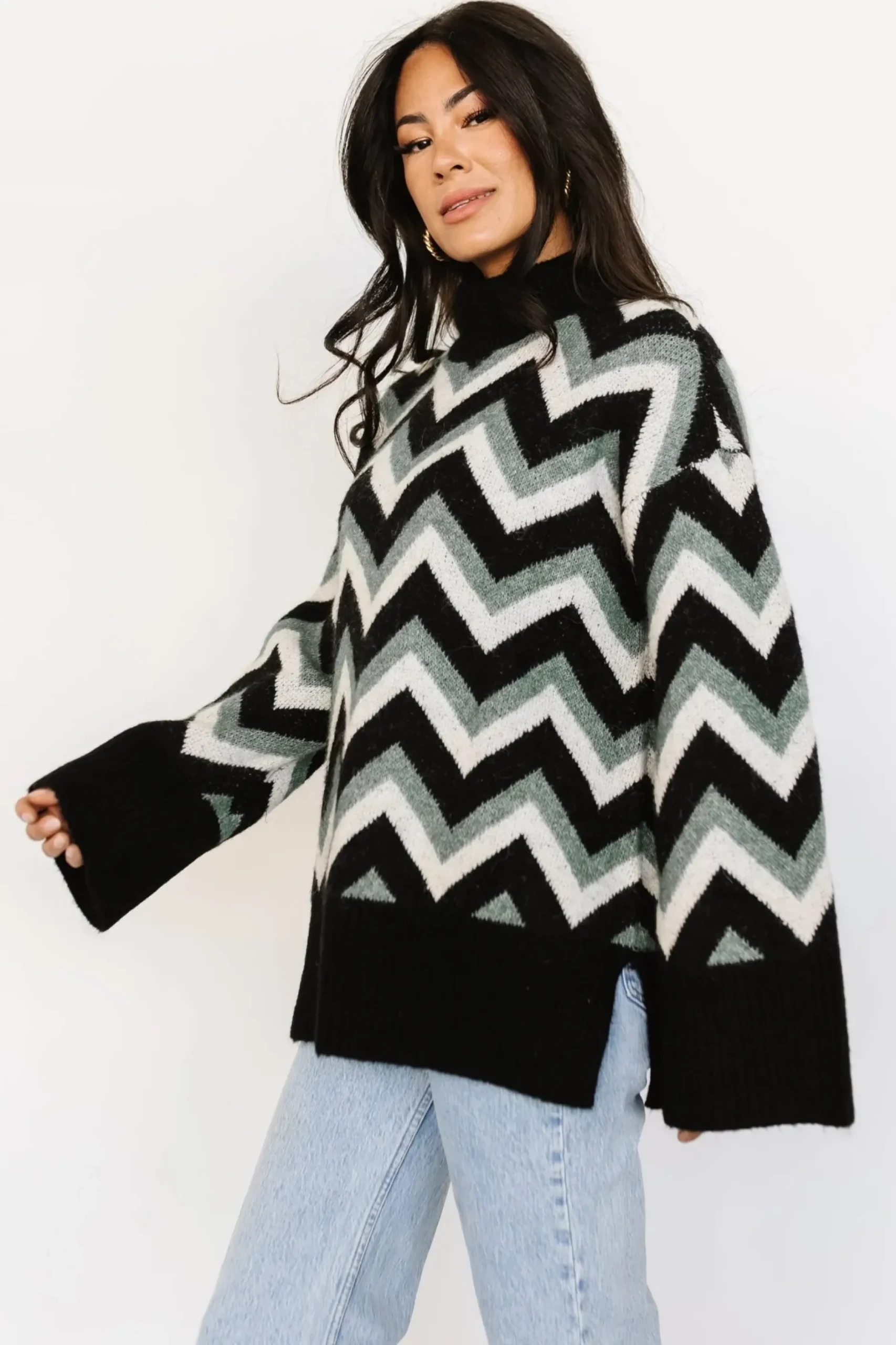 Baltic Born WINTER ESSENTIALS|Ricks Sweater | Black + Green Multi