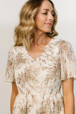 Baltic Born SALE|Roanoke Embossed Midi Dress | White Floral
