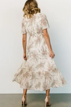 Baltic Born SALE|Roanoke Embossed Midi Dress | White Floral
