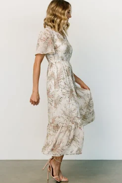 Baltic Born SALE|Roanoke Embossed Midi Dress | White Floral