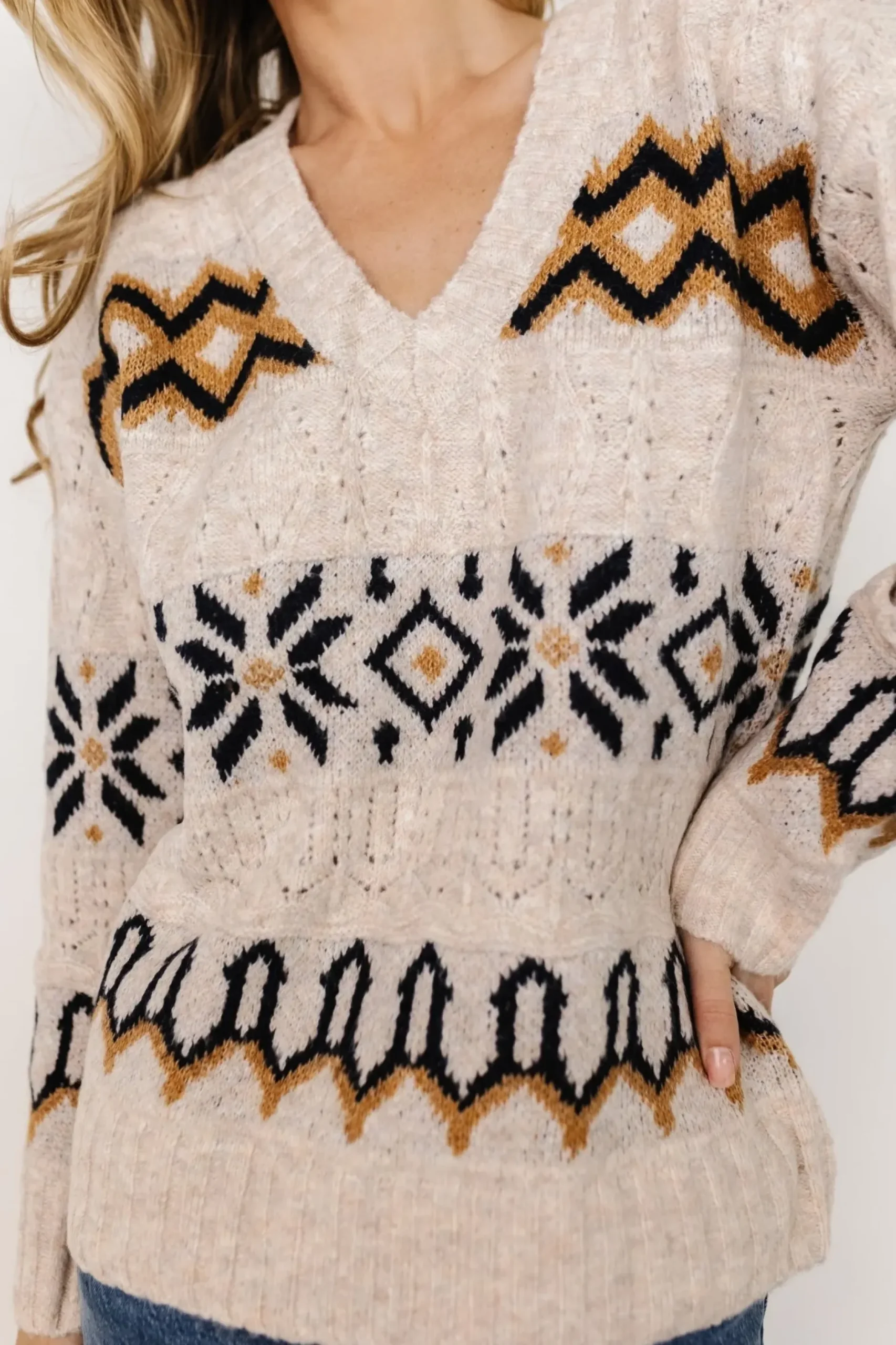 Baltic Born sweaters|Romely Pointelle Sweater | Beige Multi