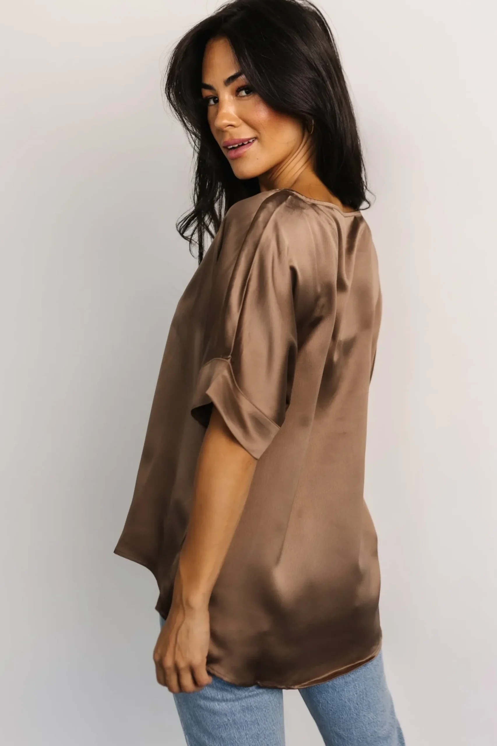 Baltic Born COMING SOON|Rory Satin Top | Brown