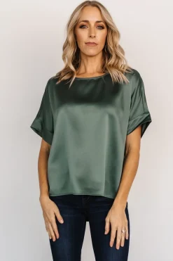 Baltic Born COMING SOON|Rory Satin Top | Winter Green