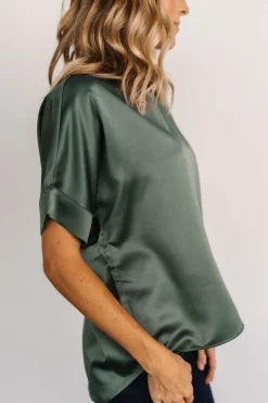 Baltic Born COMING SOON|Rory Satin Top | Winter Green