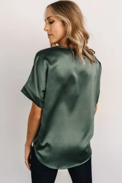 Baltic Born COMING SOON|Rory Satin Top | Winter Green