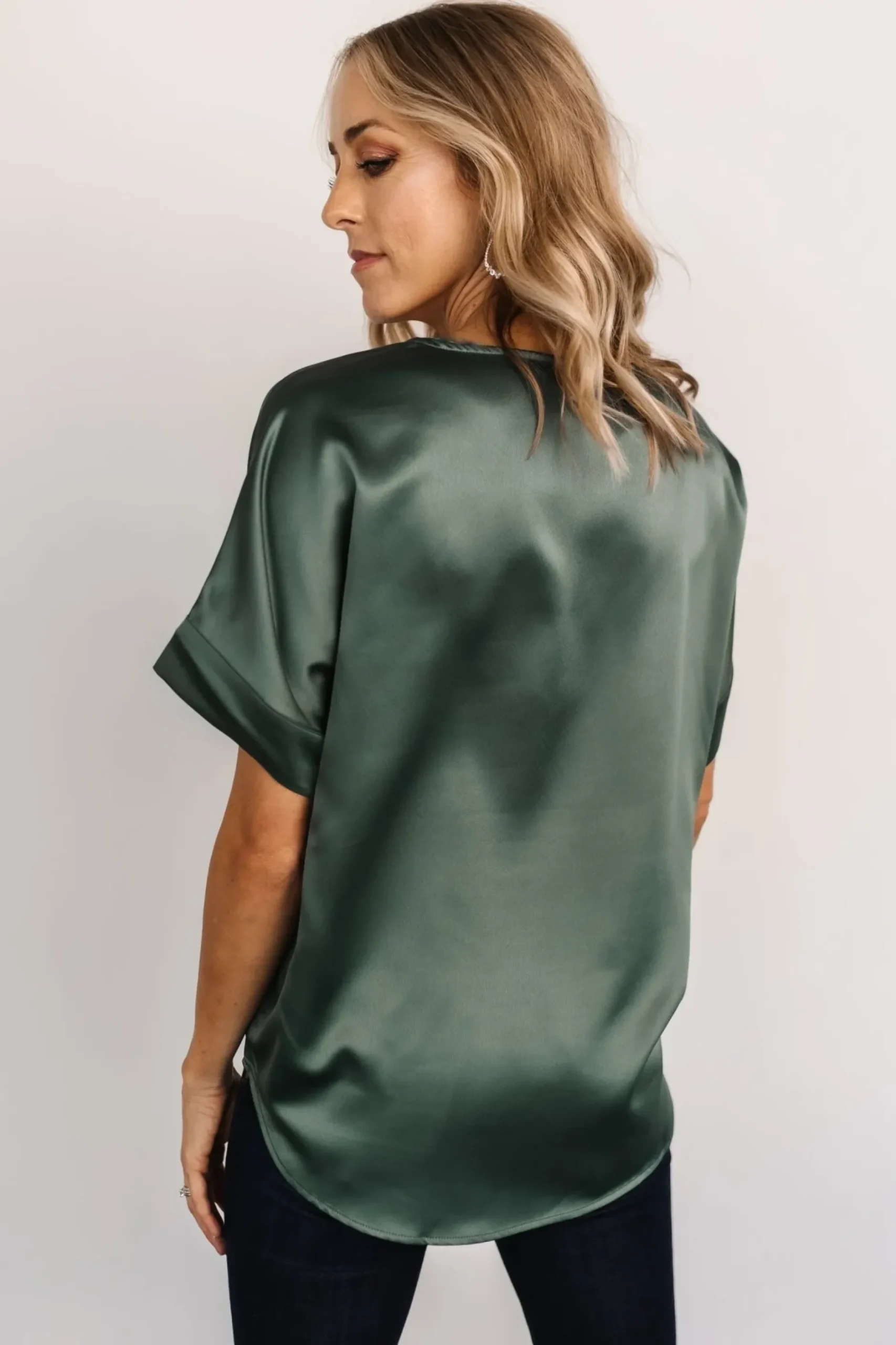 Baltic Born COMING SOON|Rory Satin Top | Winter Green