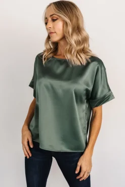 Baltic Born COMING SOON|Rory Satin Top | Winter Green