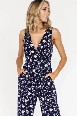 Baltic Born JUMPSUITS + ROMPERS|Rudie Sleeveless Jumpsuit | Dark Blue Floral