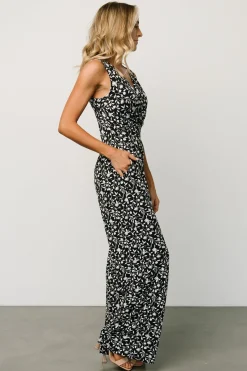 Baltic Born JUMPSUITS + ROMPERS|Rudie Sleeveless Jumpsuit | Black + White Floral