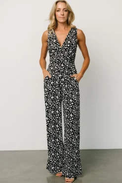 Baltic Born JUMPSUITS + ROMPERS|Rudie Sleeveless Jumpsuit | Black + White Floral