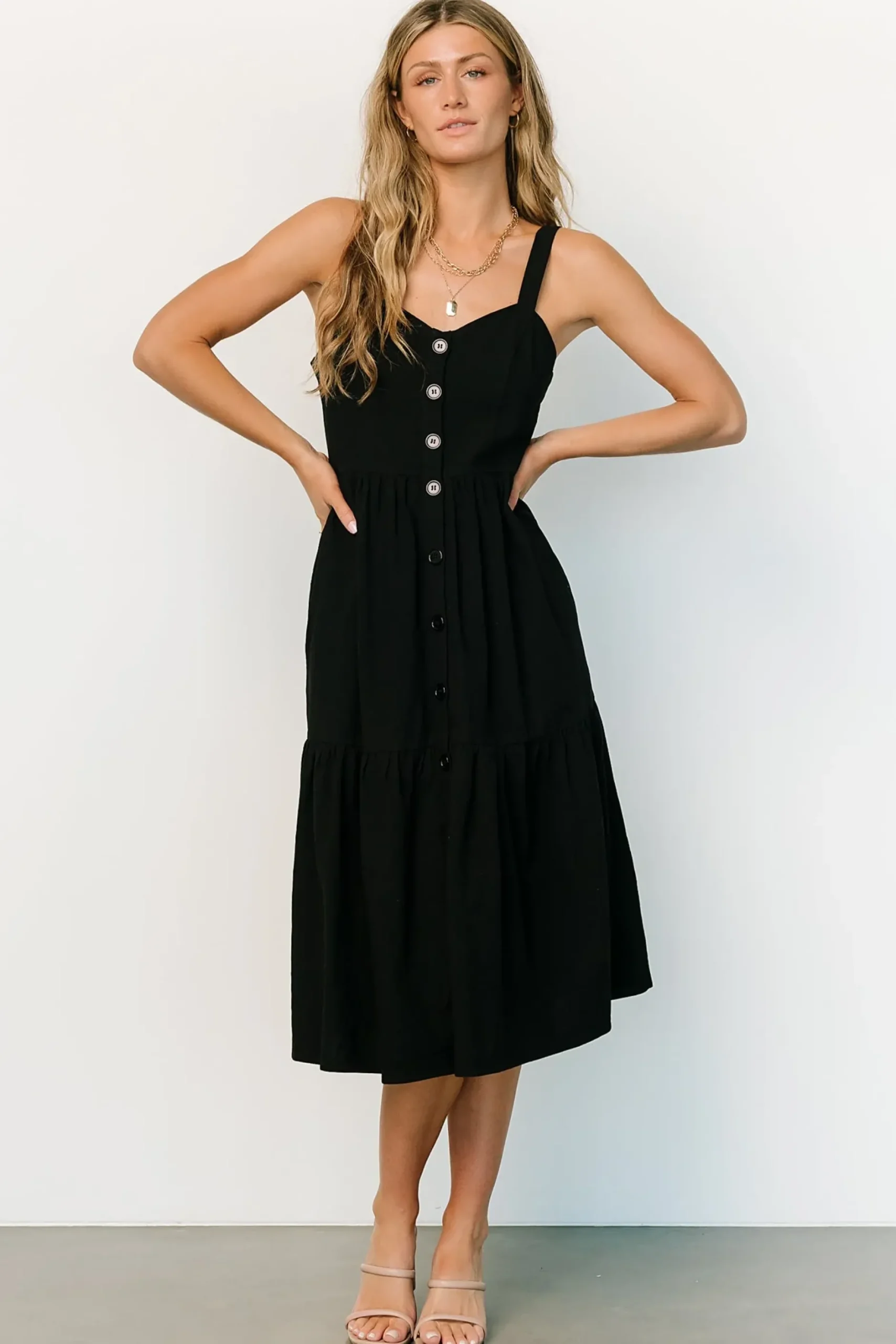 Baltic Born midi dresses|Sammy Tank Midi Dress | Black